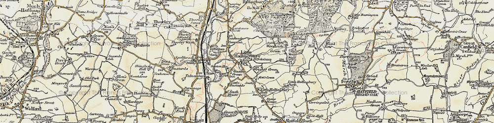 Old map of Wright's Green in 1898-1899