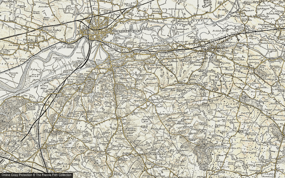Old Map of Historic Map covering Reddish Hall in 1902-1903