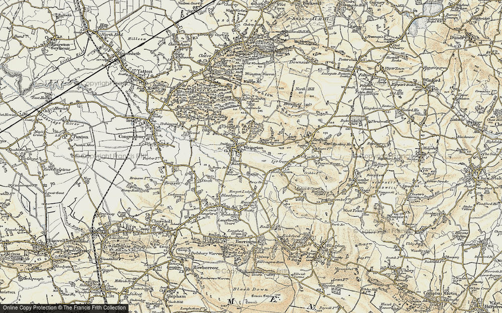 Old Map of Wrington, 1899-1900 in 1899-1900