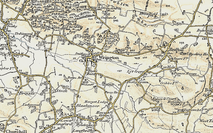 Old map of Wrington in 1899-1900