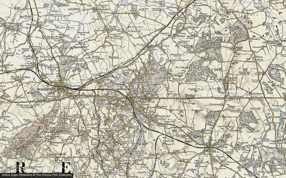 Old Map of Wrockwardine Wood, 1902 in 1902