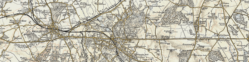 Old map of Wrockwardine Wood in 1902