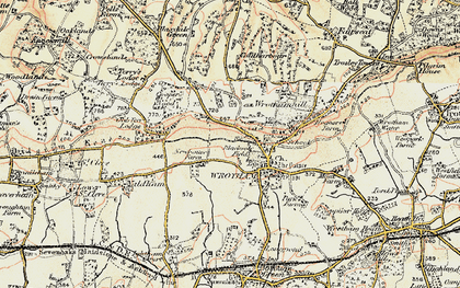 Old map of Wrotham in 1897-1898