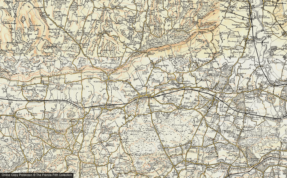 Old Map of Wrotham Heath, 1897-1898 in 1897-1898