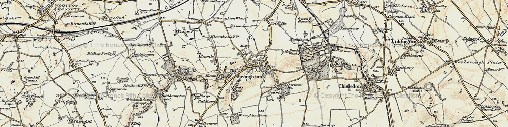 Old map of Wroughton in 1897-1899