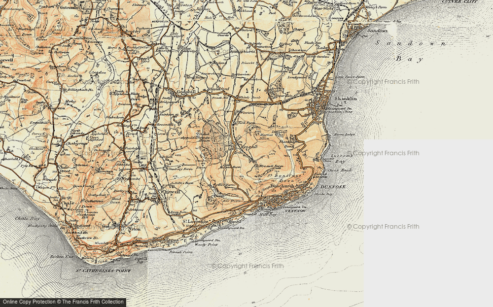 Old Map of Historic Map covering Appuldurcombe Ho in 1899