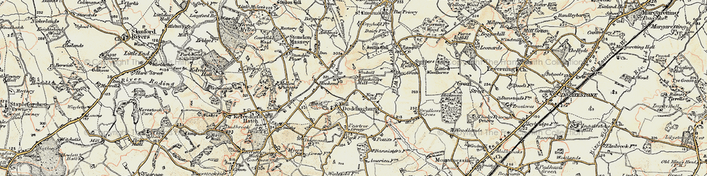 Old map of Wyatt's Green in 1898