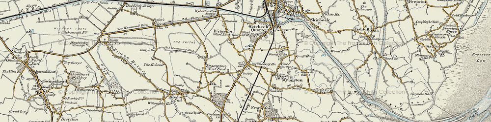 Old map of Wyberton in 1901-1902