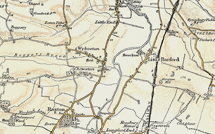 Old map of Wyboston in 1898-1901