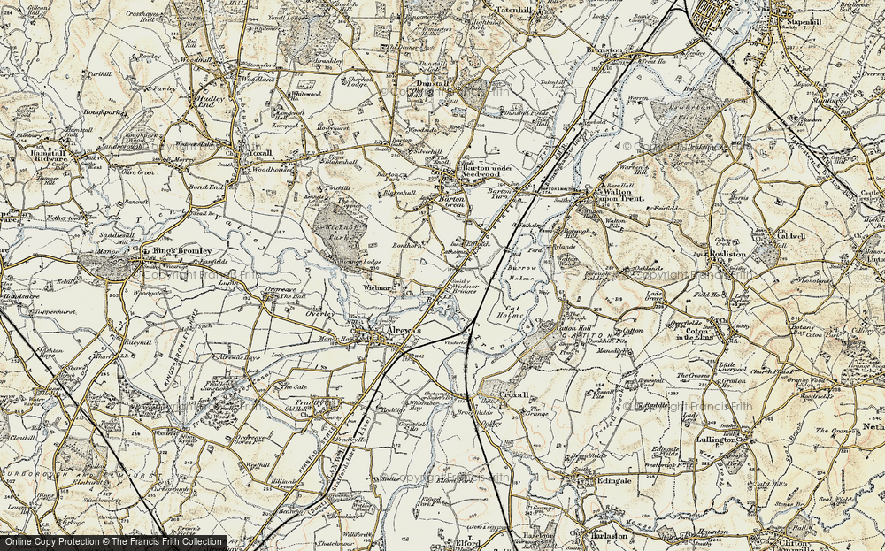 Old Map of Wychnor Bridges, 1902 in 1902