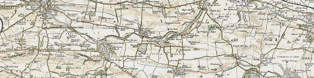 Old map of Wycliffe in 1903-1904