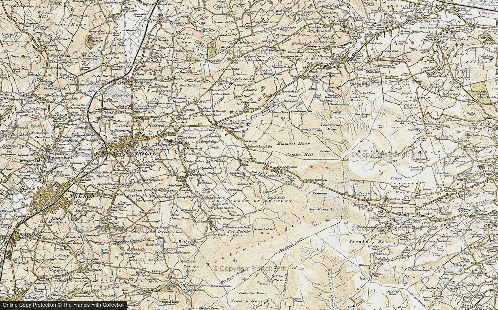Old Map of Historic Map covering Wolf Stones in 1903-1904