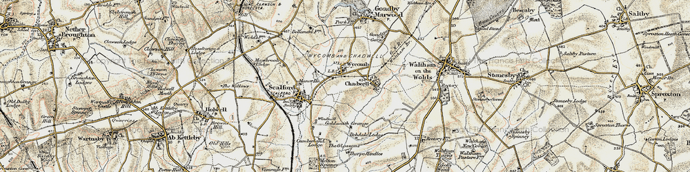 Old map of Wycomb in 1901-1903