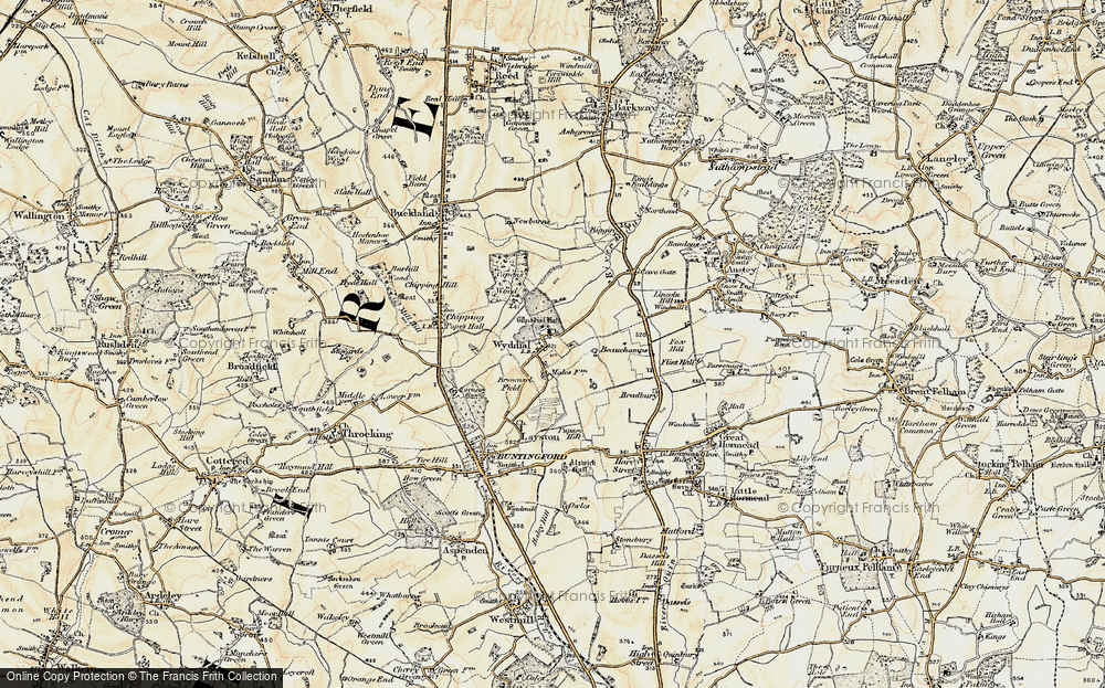 Old Map of Wyddial, 1898-1899 in 1898-1899