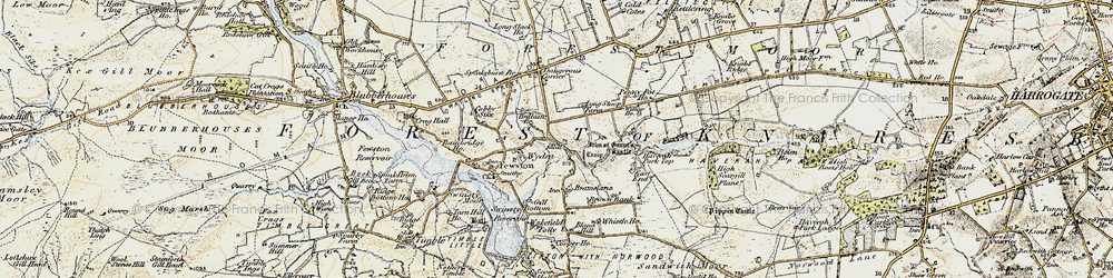 Old map of Worstall Craggs in 1903-1904