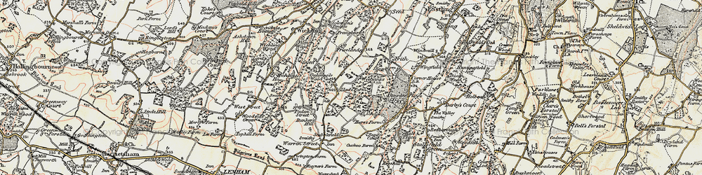 Old map of Wyebanks in 1897-1898
