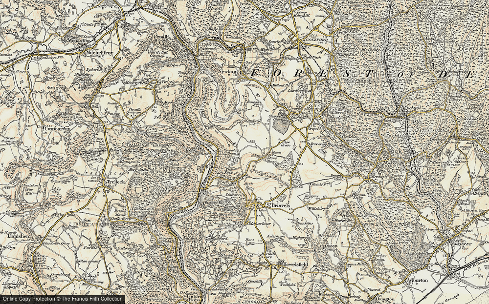 Old Map of Historic Map covering Wyegate Hill in 1899-1900
