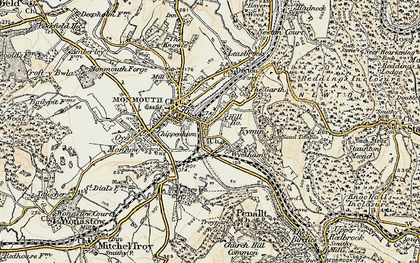 Old map of Wyesham in 1899-1900