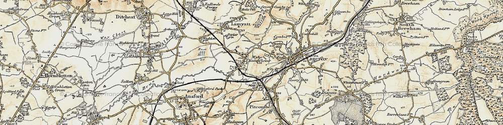 Old map of Wyke Champflower in 1899