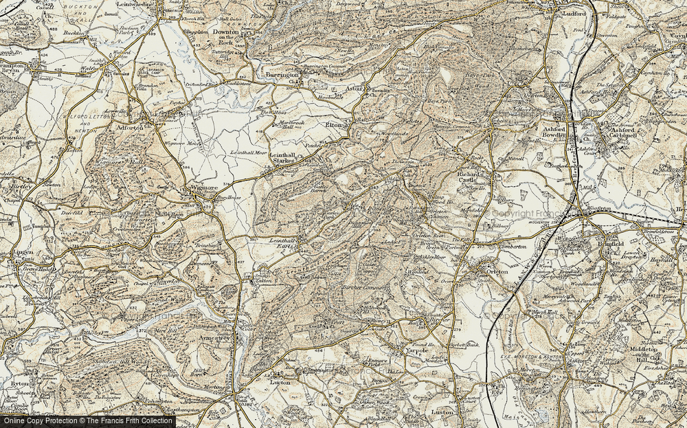 Old Map of Historic Map covering Yeld's Hill in 1901-1903