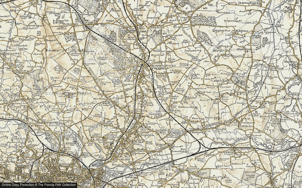 Old Map of Wylde Green, 1901-1902 in 1901-1902