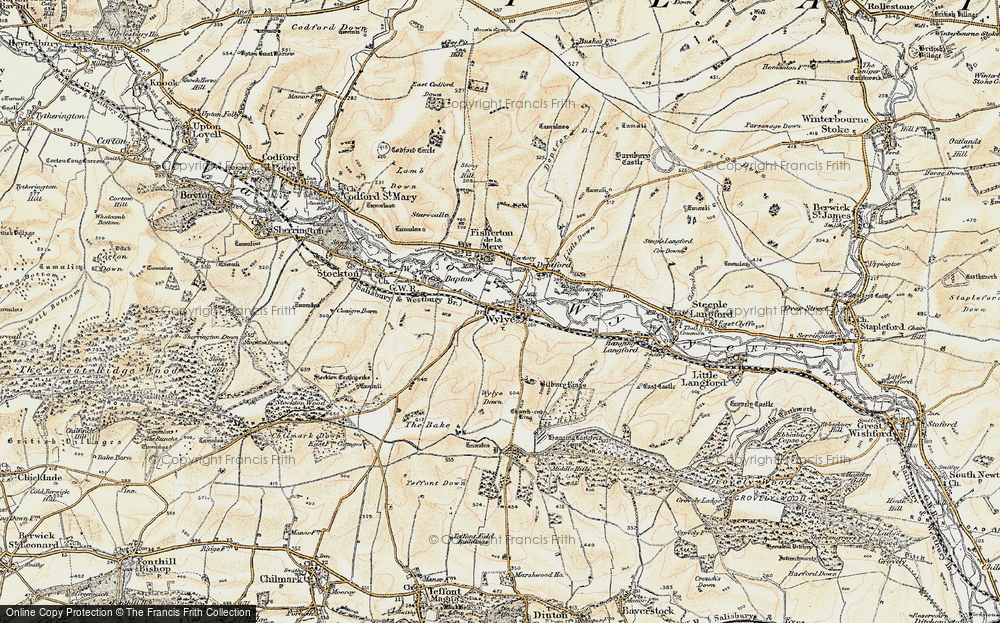 Old Map of Wylye, 1897-1899 in 1897-1899
