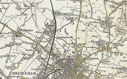 Old map of Wymans Brook in 1898-1900