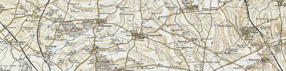 Old map of Wymeswold in 1902-1903