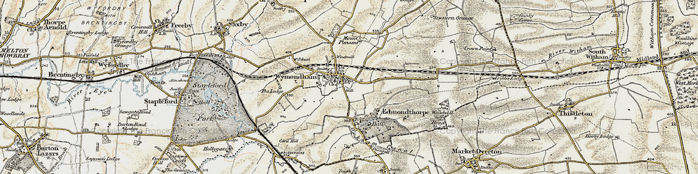 Old map of Wymondham in 1901-1903