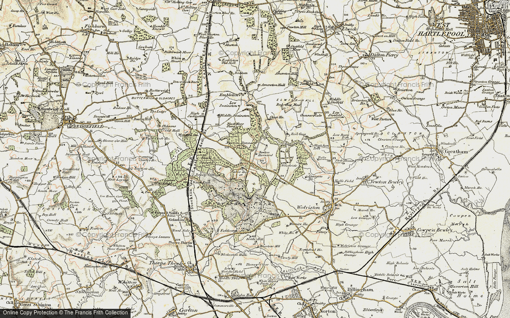 Old Map of Historic Map covering Black Squares in 1903-1904