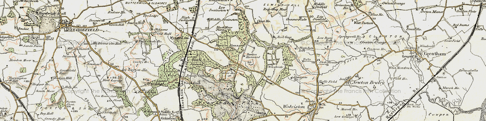 Old map of Whinny Moor Plantn in 1903-1904