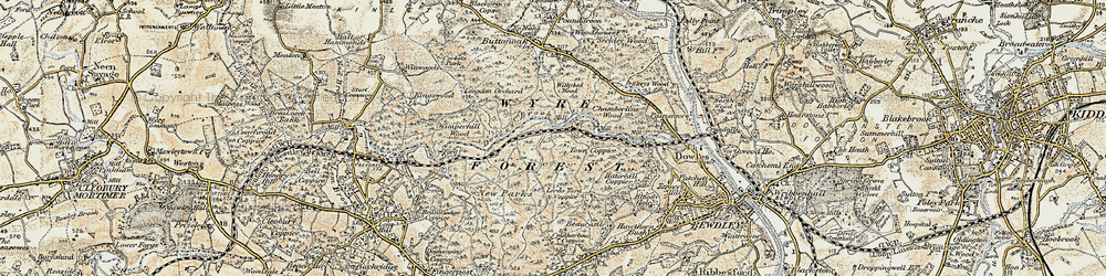 Old map of Wyre Forest in 1901-1902