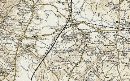Old map of Brimfield Common in 1901-1902