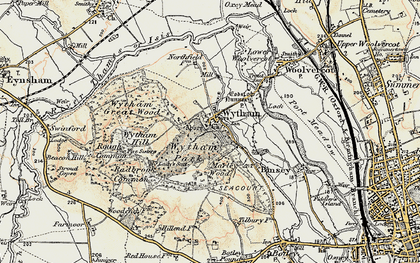 Old map of Wytham in 1898-1899