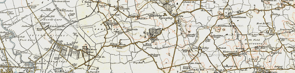 Old map of Wyton Drain in 1903-1908