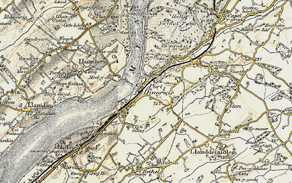 Old map of Y Felinheli in 1903-1910