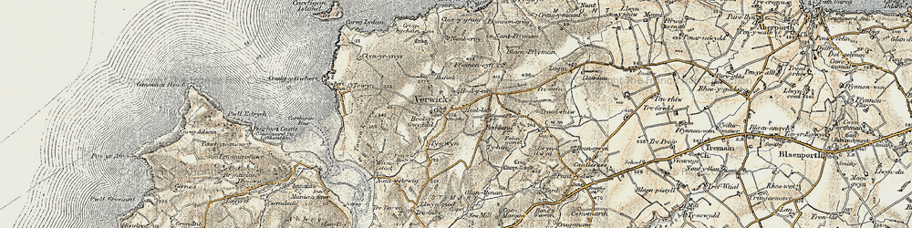 Old map of Y Ferwig in 1901