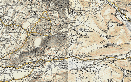 Old map of Afon Drws-y-coed in 1903-1910