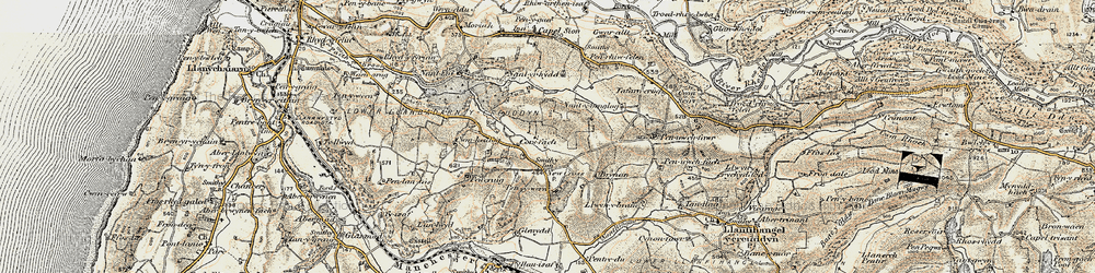 Old map of Y Gors in 1901-1903