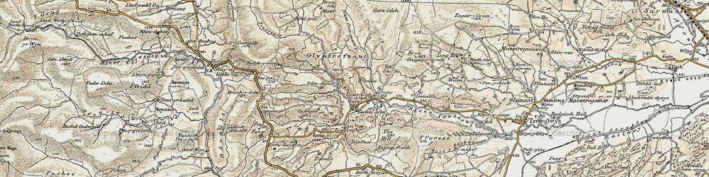 Old map of Y Gribyn in 1902-1903
