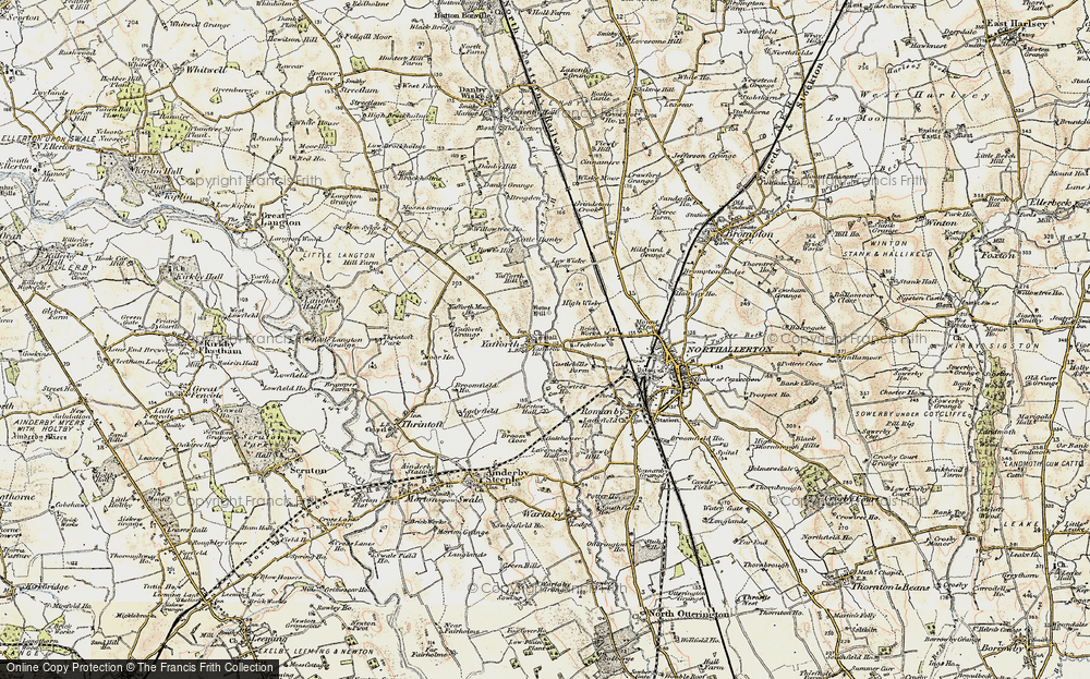 Old Map of Historic Map covering Yafforth Moor Ho in 1903-1904