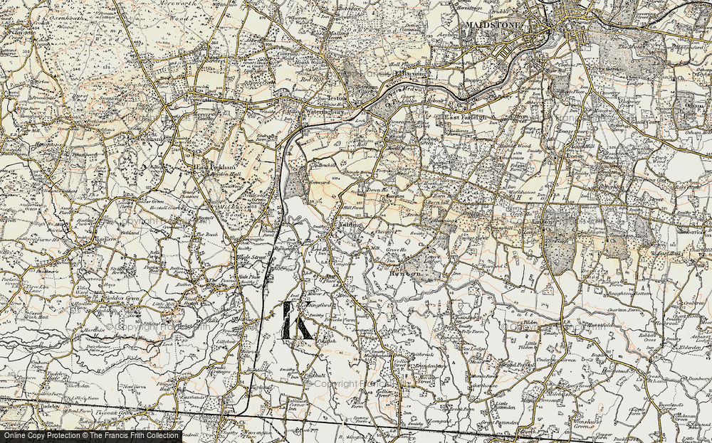 Old Map of Yalding, 1897-1898 in 1897-1898