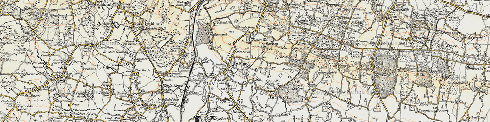 Old map of Yalding in 1897-1898
