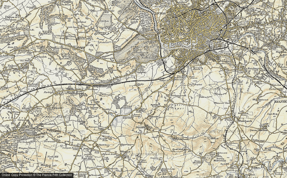 Old Map of Yanley, 1899 in 1899