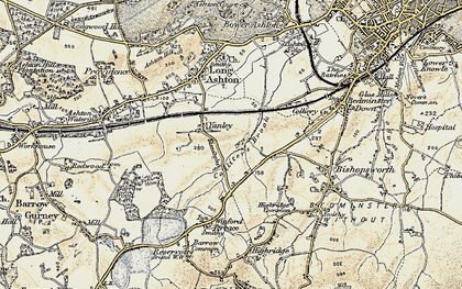 Old map of Yanley in 1899