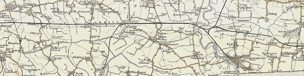 Old map of Yapton in 1897-1899