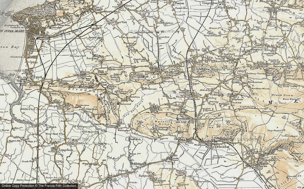 Old Map of Historic Map covering Barleycombe Lodge in 1899-1900