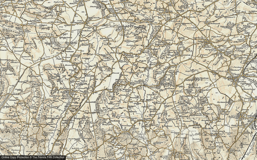 Old Map of Yarcombe, 1898-1900 in 1898-1900