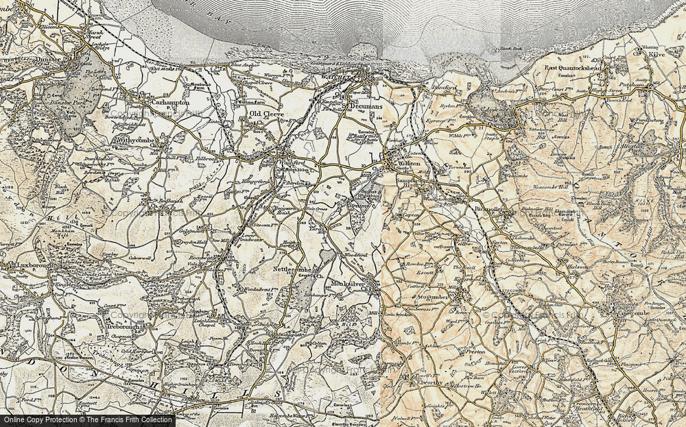 Old Map of Historic Map covering Black Down Wood in 1898-1900