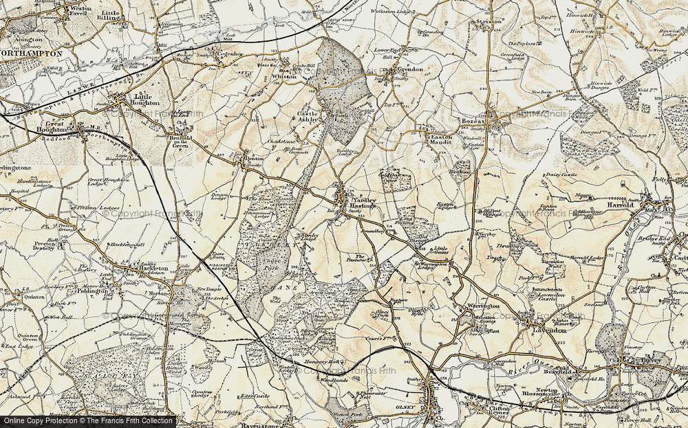 Old Map of Historic Map covering Wold, The in 1898-1901